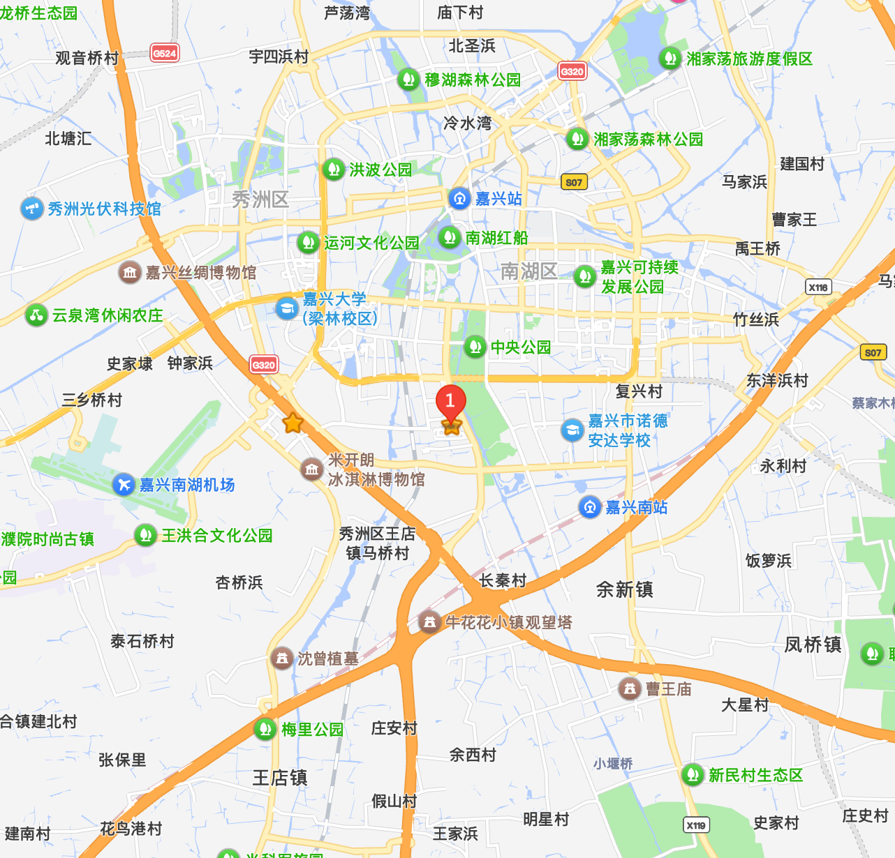 浙江省嘉兴市金融广场 B 栋地图位置